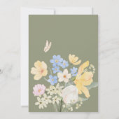 Blumenpastellfarbe Geburtstag Einladung (Rückseite)