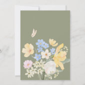Blumenpastellfarbe Geburtstag Einladung (Rückseite)
