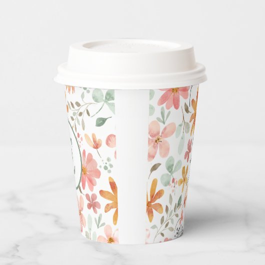 Blumenpastellpapier-Cup mit anfänglichem Pappbecher (Links)