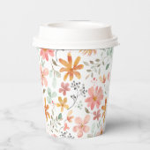 Blumenpastellpapier-Cup mit anfänglichem Pappbecher (Rückseite)