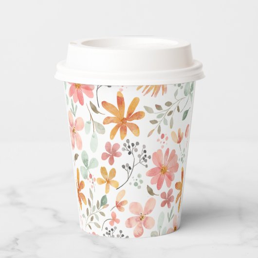 Blumenpastellpapier-Cup mit anfänglichem Pappbecher (Rückseite)