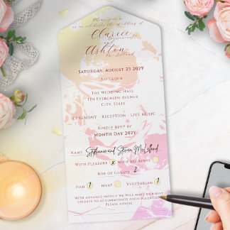 Blumenpastete Pfirsichcreme Gelbe Handschrift All In One Einladung