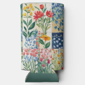 Blumenpatchwork Garden Blume Gemustert Hübsch Selters Dosenkühler (Rückseite)