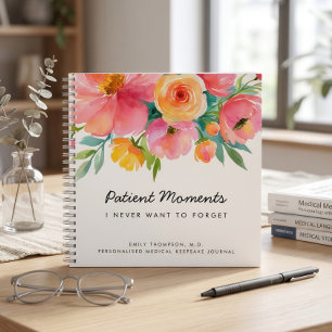 Blumenpatientenmomente Medizinisches Andenken Notizblock
