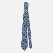Blumenpedale auf Blau Krawatte (Vorderseite)