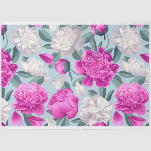 Blumenpeony Blume Muster Decoupage Seidenpapier (Vorderseite)