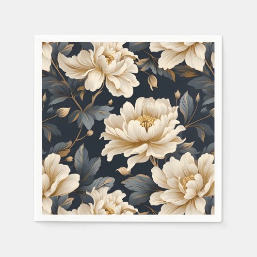 Blumenpeony Elegante Moderne Serviette (Vorderseite)