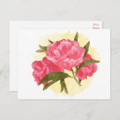 Blumenpeony Rosa Blume Vintage Farbe Postkarte (Vorne/Hinten)