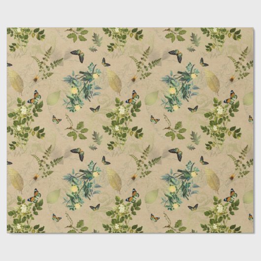 Blumenpergament Geschenkpapier (Flach)