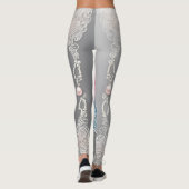 Blumenperlen o Pink AI art Leggings (Rückseite)
