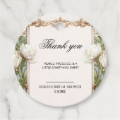 Blumenperlen und Prosecco-Brautparty - Gefältmarke Geschenkanhänger (Vorderseite)