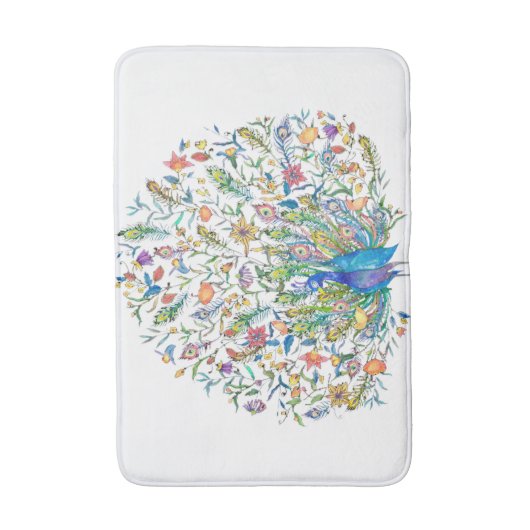Blumenpfau Badematte (Vorderseite Vertikal)