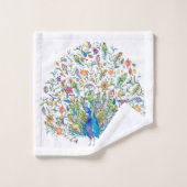 Blumenpfau Badhandtuch Set (Waschlappen)