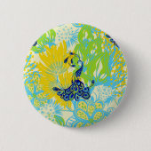 Blumenpfau Button (Vorderseite)