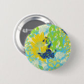 Blumenpfau Button (Vorne & Hinten)