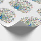 Blumenpfau Geschenkpapier (Ecke)
