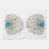 Blumenpfau Geschirrtuch (Horizontal)