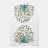 Blumenpfau Geschirrtuch (Vertikal)