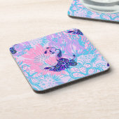 Blumenpfau Getränkeuntersetzer (Linke Seite)