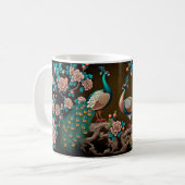Blumenpfau kaffeetasse (Vorderseite Links)