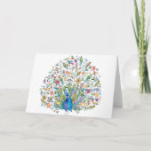 Blumenpfau Karte (Vorderseite)