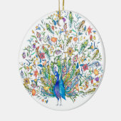 Blumenpfau Keramik Ornament (Links)