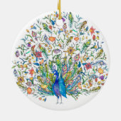 Blumenpfau Keramik Ornament (Hinten)