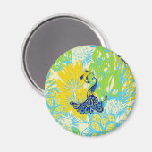 Blumenpfau Magnet (Vorderseite/Rückseite)