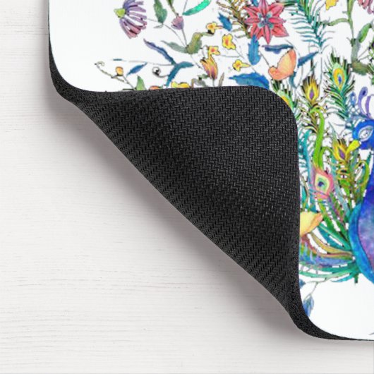 Blumenpfau Mousepad (Ecke)