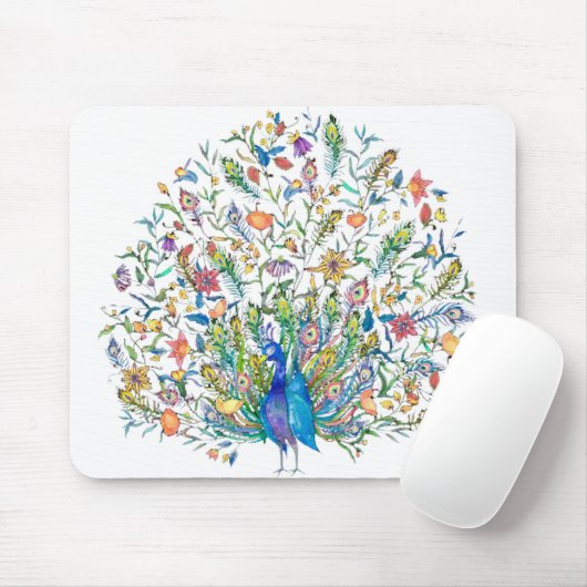 Blumenpfau Mousepad (Mit Mouse)