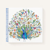Blumenpfau Notizblock (Vorderseite)
