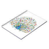 Blumenpfau Notizblock (Linke Seite)