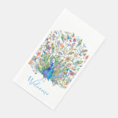 Blumenpfau Serviette (Ecke)