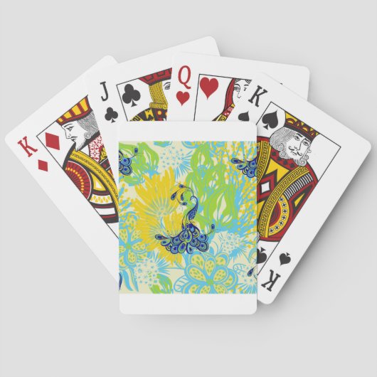 Blumenpfau Spielkarten (Rückseite)