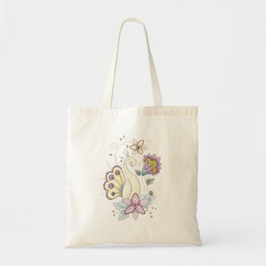 Blumenpfau-Taschen-Tasche Tragetasche (Vorne)