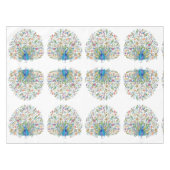 Blumenpfau Tischdecke (Vorderseite (Horizontal))