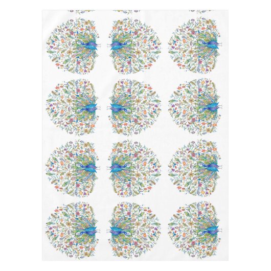 Blumenpfau Tischdecke (Vorderseite)