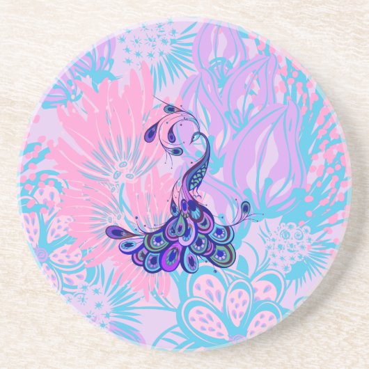 Blumenpfau Untersetzer (Vorne)