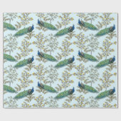 Blumenpfauenwackelpapier Geschenkpapier (Flach)