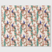 Blumenpfauenwackelpapier Geschenkpapier (Flach)