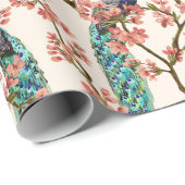 Blumenpfauenwackelpapier Geschenkpapier (Rolleneckpunkt)