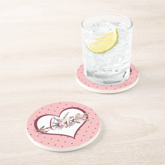Blumenpfeil Valentinstag Getränkeuntersetzer (Seite)
