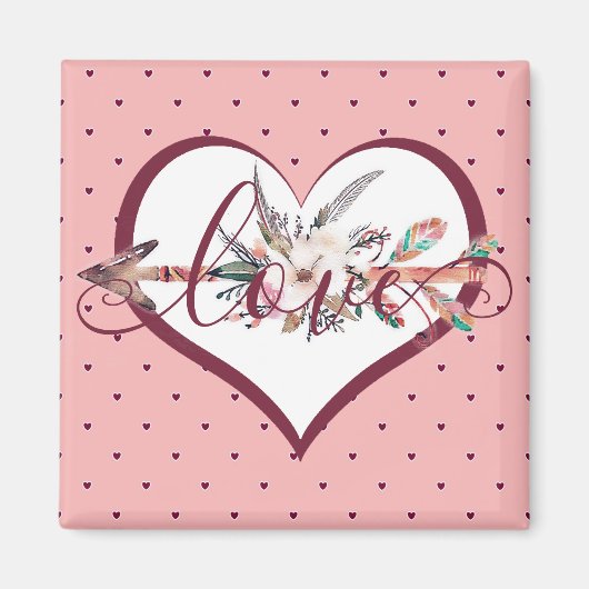 Blumenpfeil Valentinstag Magnet (Vorne)