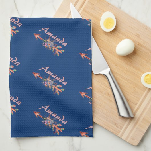 Blumenpfeile personalisiert geschirrtuch (Viertel Falte)
