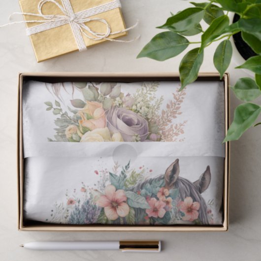 Blumenpferd III Seidenpapier (Geschenk)