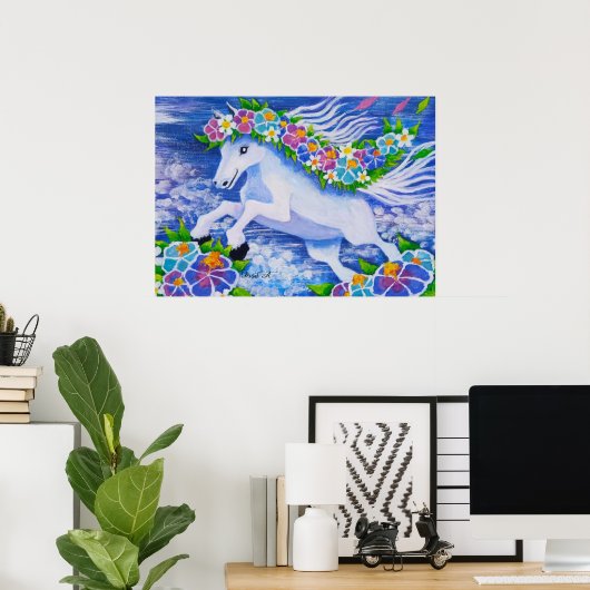 Blumenpferd Poster (Heimbüro)