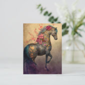 Blumenpferd Postkarte (Stehend Vorderseite)