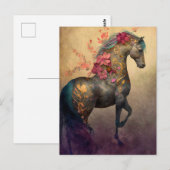 Blumenpferd Postkarte (Vorne/Hinten)
