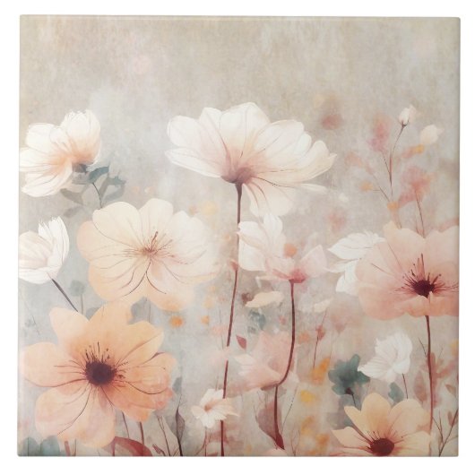 Blumenpfirsich Beige Blume Design 328 Fliese (Vorderseite)