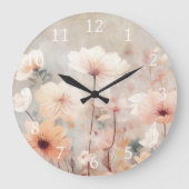 Blumenpfirsich Beige Blume Design 328 Große Wanduhr (Vorderseite)